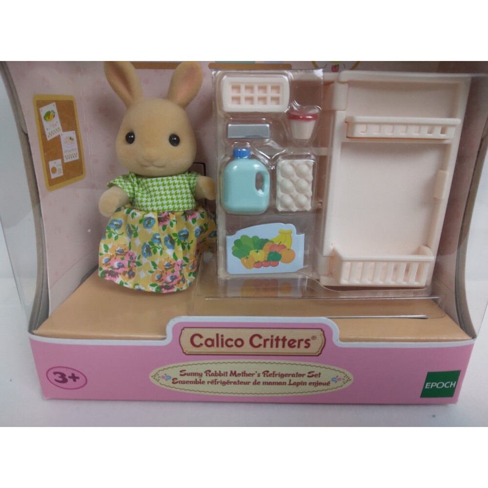 Calico Critters Sunny Rabbit Mother’s Refrigerator Set Kitchen Accessory Epoch - Picture 3 of 5
